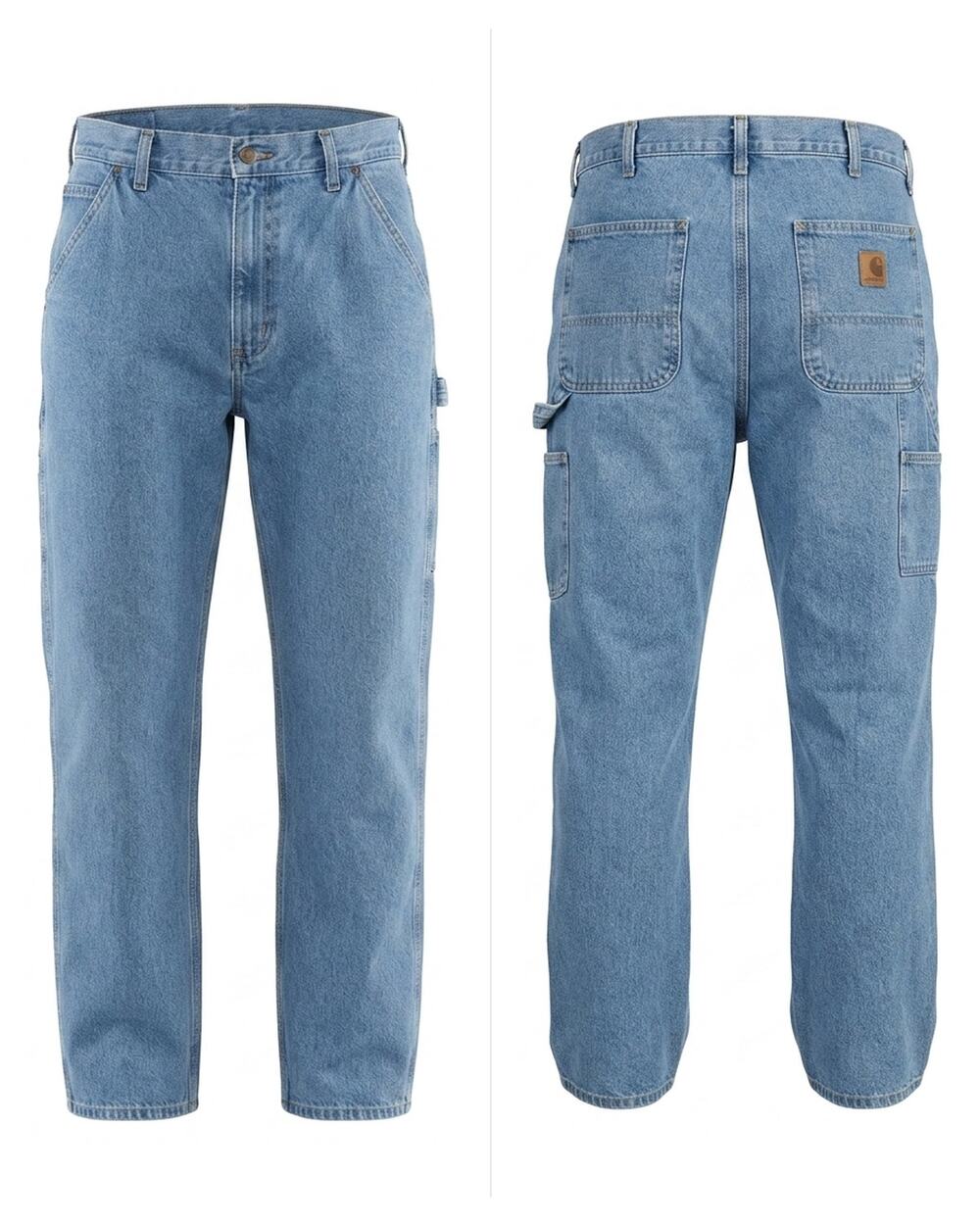 Carhartt B13 BTW Light Wash Straight Leg Carpenter Jeans Men Size 34X36